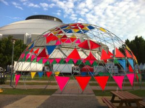 15 metre diameter hemisphere gal steel dome frame. Big Day Out. Sydney