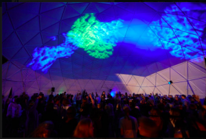 Inside 18m dome. Future Music Festival. Sydney