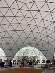Inside 15m dome. Crystal Castle. Byron Bay