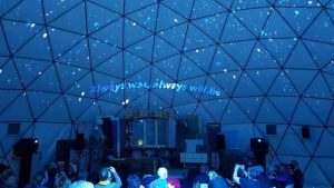 Inside 15m dome. Brisbane Writers Festival