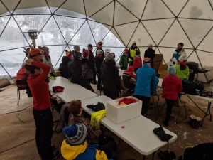 Inside 10m Dome. Australian Biathlon. Mt Hotham. Victoria