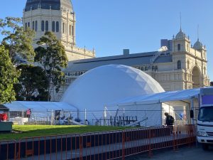 21.5m Projection dome for Now or Never festival. Melbourne 2023
