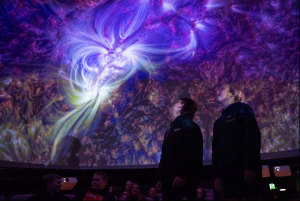 Inside 10m projection dome. The Hive. Tasmania