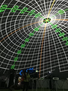 15m Avalon Air Show dome. Mapping test pattern. Projection dome/fulldome cinema