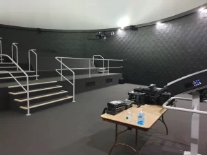 Inside the Charleville Cosmos Centre. 15 metre geodesic dome for permanent Planetarium. Projection dome/full dome cinema