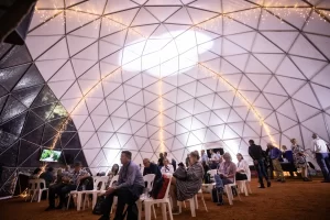 NASA rocket launch VIP viewing dome inside