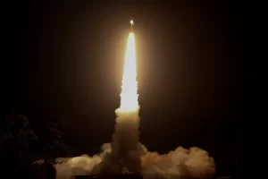 NASA rocket launch. 15m dome VIP lounge nearby