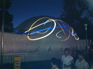 Pure Blonde 18m dome exterior projection mapping