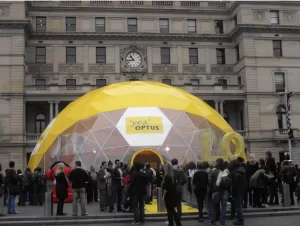 Optus 15m dome. iphone 4 product launch