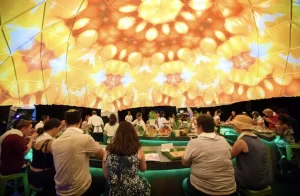 Inside Woolworths 15m Summer Sensorium dome