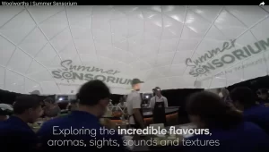 Inside Woolworths 15m Summer Sensorium dome