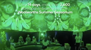 Inside Woolworths 15m Summer Sensorium dome
